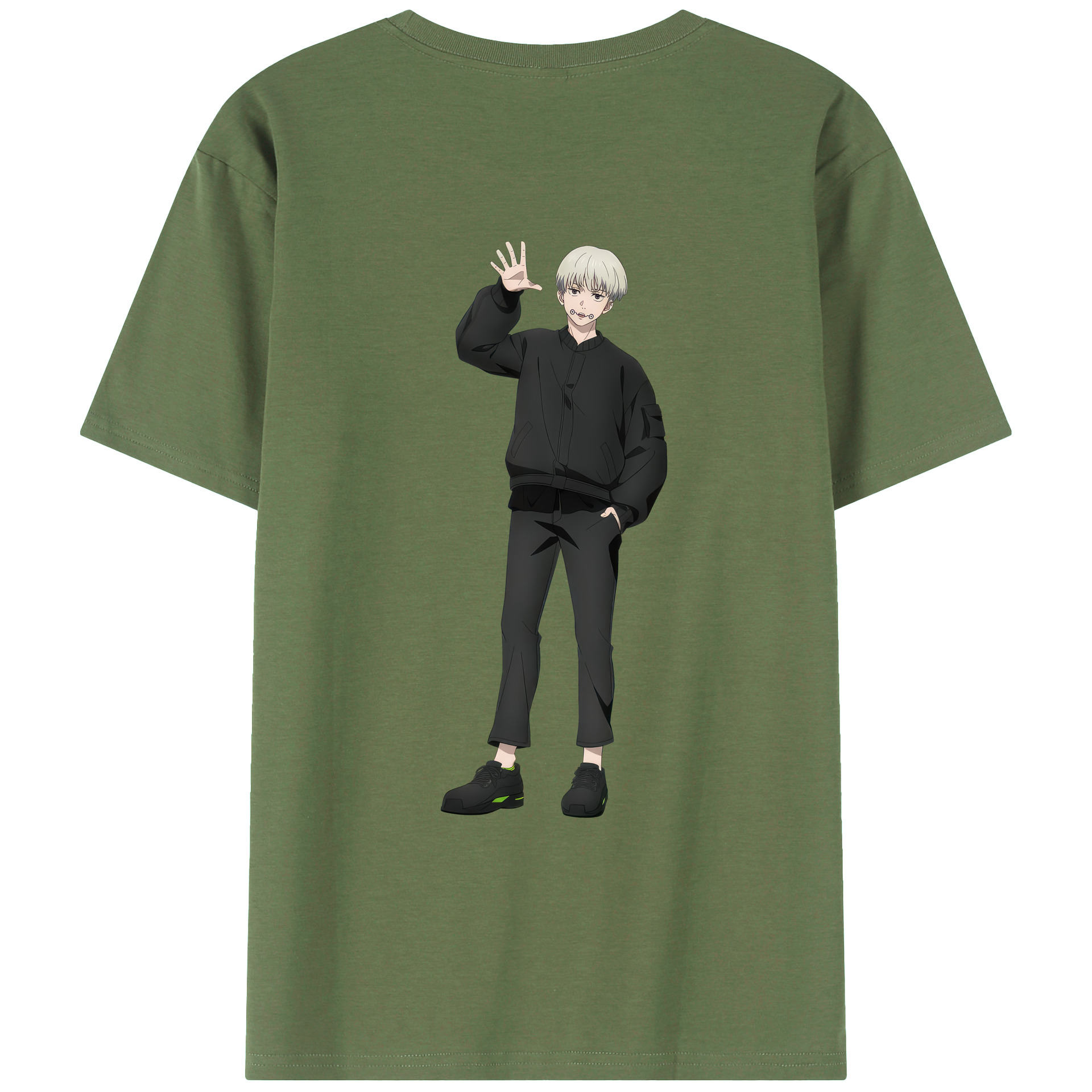 （画像用） 呪術廻戦 Jujutsu Kaisen 綿100％ メンズ半袖Tシャツ（バックプリント） 通気性